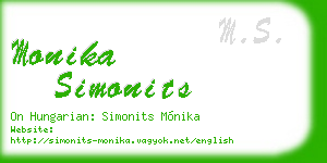 monika simonits business card