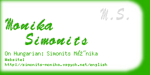 monika simonits business card